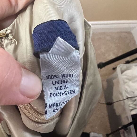 J.Crew Womens Wool Tan Knee Length Dress Short Sleeve Size 4 Career Work Wear - Picture 6 of 7